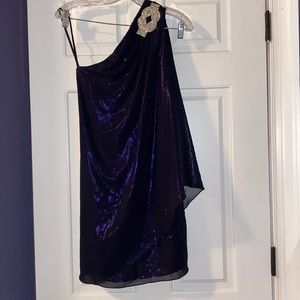 Metallic purple cocktail dress